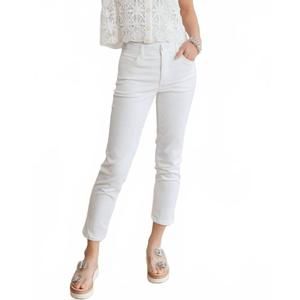 NEW MAC & ME high rise slim straight jeans in white